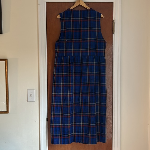 Vintage Pendleton Wool plaid tartan vest top maxi dress with pockets L XL - Picture 7 of 8